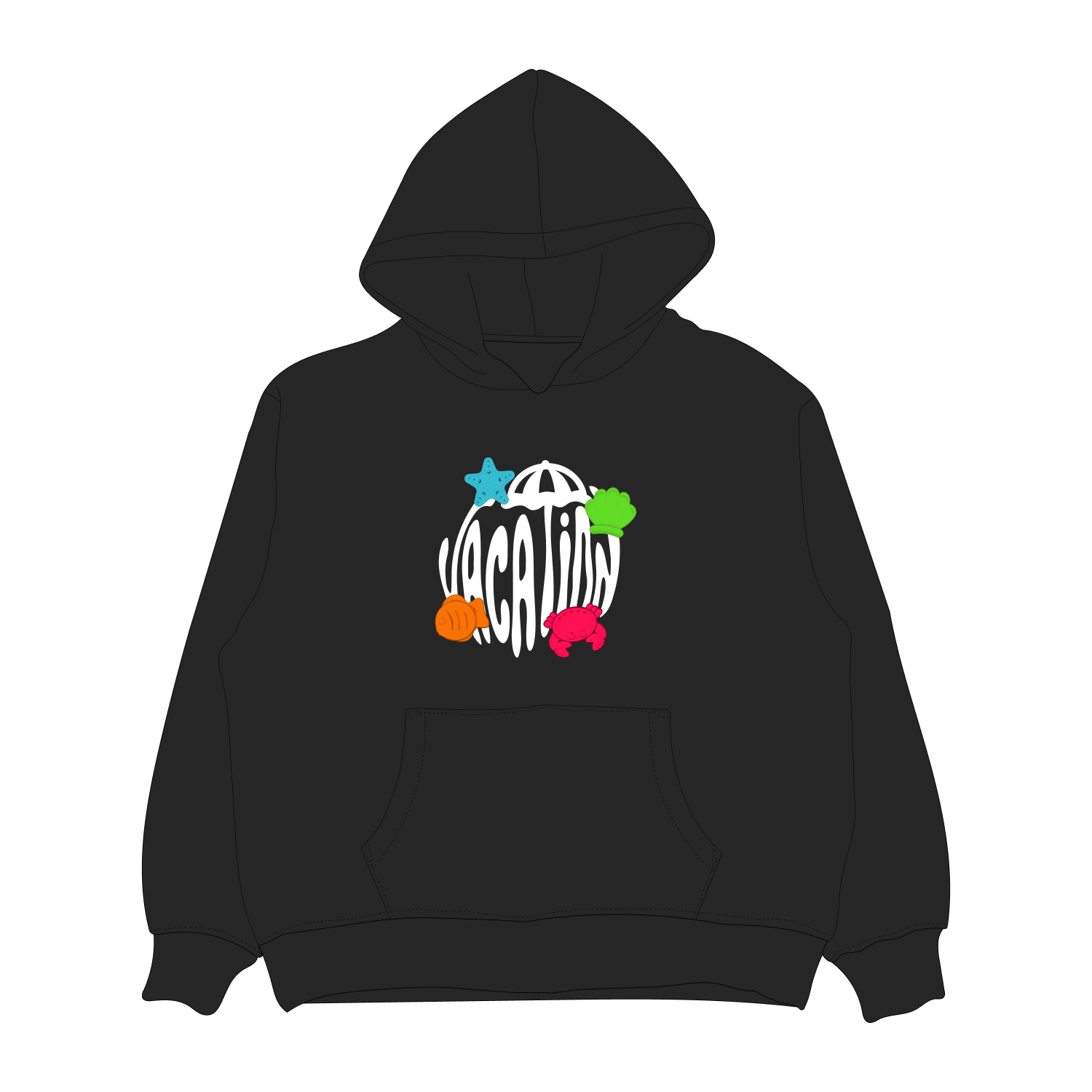 Vacation Black Hoodie